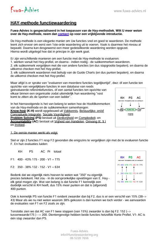 Klik op het plaatje om de pdf-versie te downloadendownload te gaan. Uitleg over de Hay-functiewaarderingsmethode.