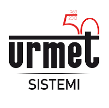 Logo di Urmet Sistemi in nero e rosso con la scritta “1963–2013” sopra il marchio denominativo