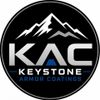 KAC Keystone Armor Coatings logo with white mountain graphic and silver-blue text on a black circle