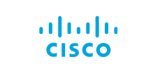 O logotipo da Cisco é azul e branco em um fundo branco.