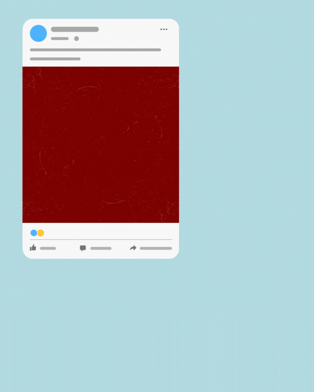 Social media post template with a dark red background.