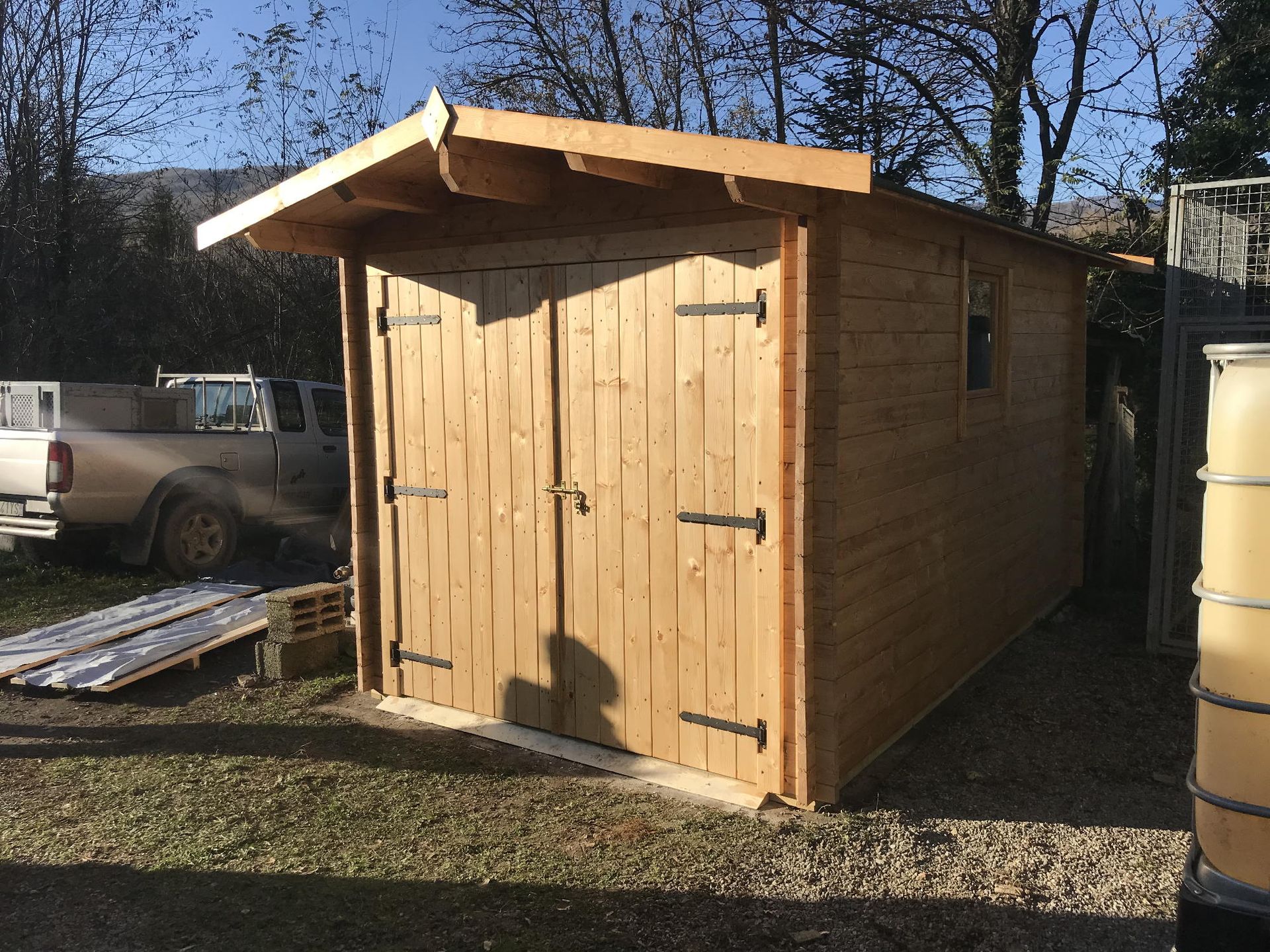 casetta in legno garage moto