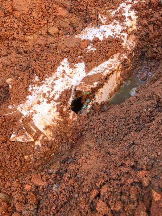 Sewer Pipe Hole — McDonough, GA — Express Plumbing & Septic