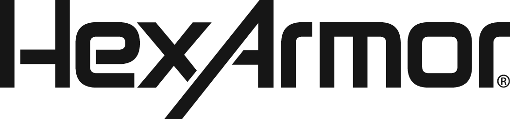 Logo HexArmor en texte noir.