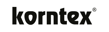 Logo « korntex », lettres noires sur fond blanc, avec le symbole de marque déposée.