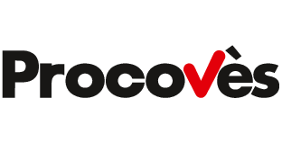 Logo de Procovés avec texte noir et une coche rouge sur le « o ».
