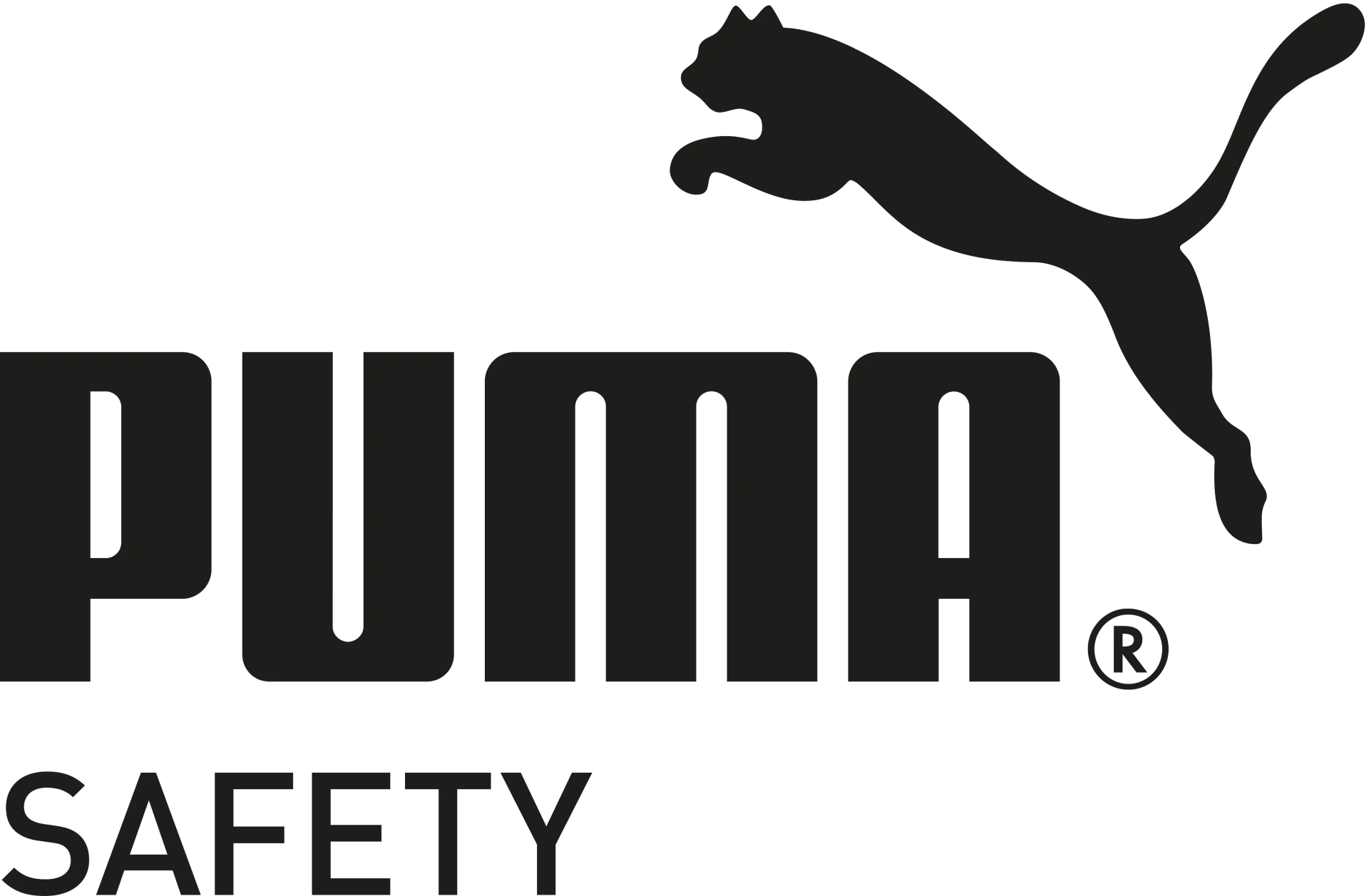 Logo PUMA Safety avec le mot « PUMA » au-dessus de « SAFETY » et la silhouette d'un puma en plein saut.