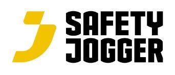 Logo « J » jaune à côté du texte « SAFETY JOGGER » en noir.