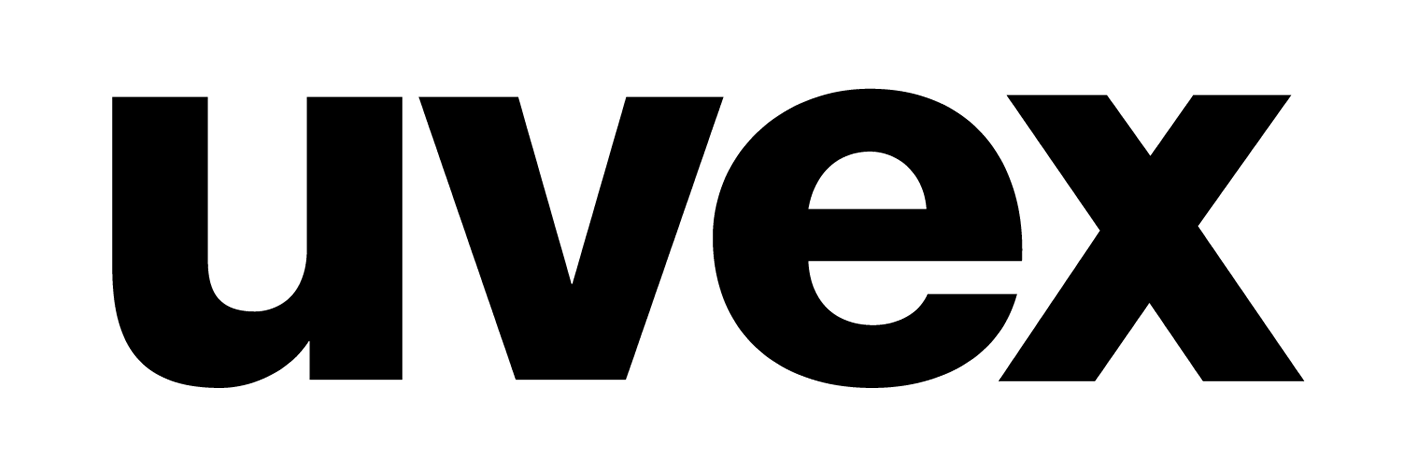Logo Uvex en noir, police sans empattement.