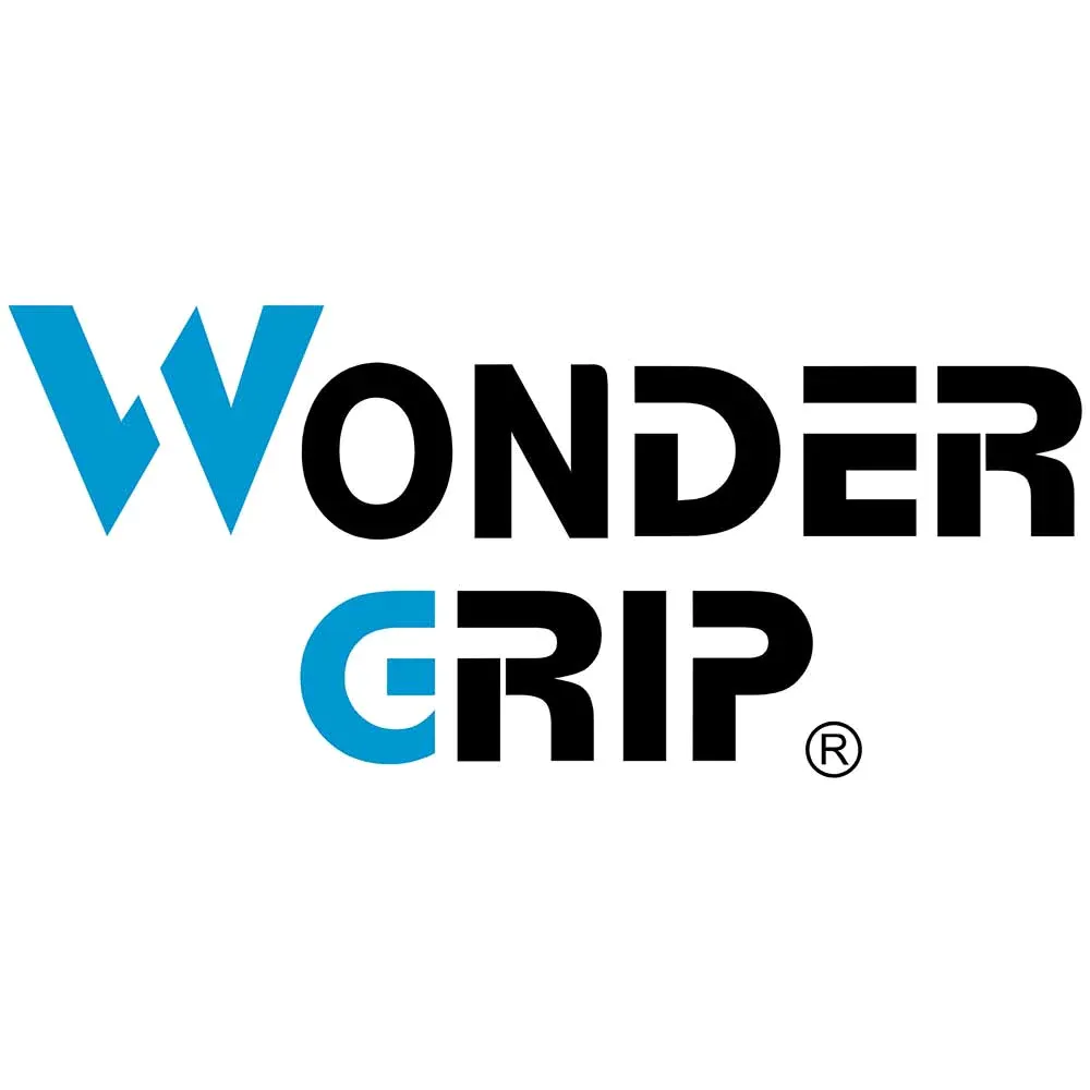 Logo Wonder Grip avec texte bleu et noir.