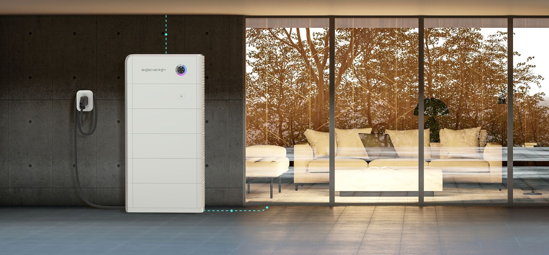 White Energy Storage Unit Next to a Wall — Des Mullins Electrical & Solar in Wagga Wagga, NSW