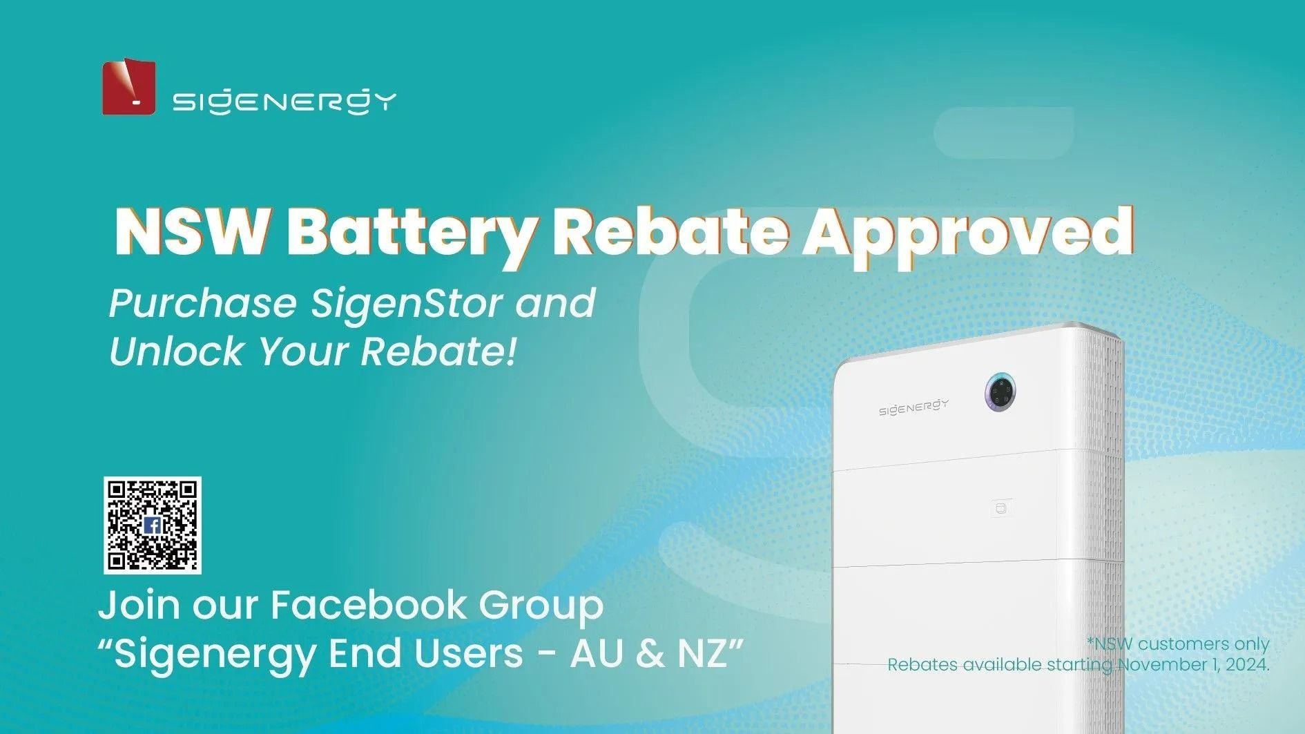 Advertisement for Sigenstor Batteries — Des Mullins Electrical & Solar in Wagga Wagga, NSW Advertisement for Sigenstor Batteries — Des Mullins Electrical & Solar in Wagga Wagga, NSW
