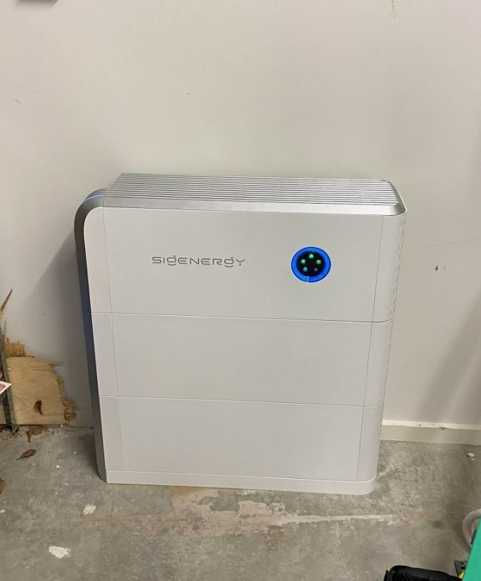 White Big Battery Energy Storage Unit Mounted — Des Mullins Electrical & Solar in Wagga Wagga, NSW