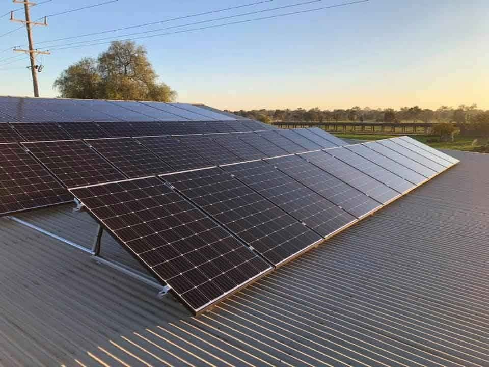 Solar Panels Installed on a Corrugated Metal Roof — Des Mullins Electrical & Solar in Wagga Wagga, NSW
