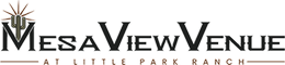 Mesa View Venue logo with stylized text and a crown-like sunburst icon above the M
