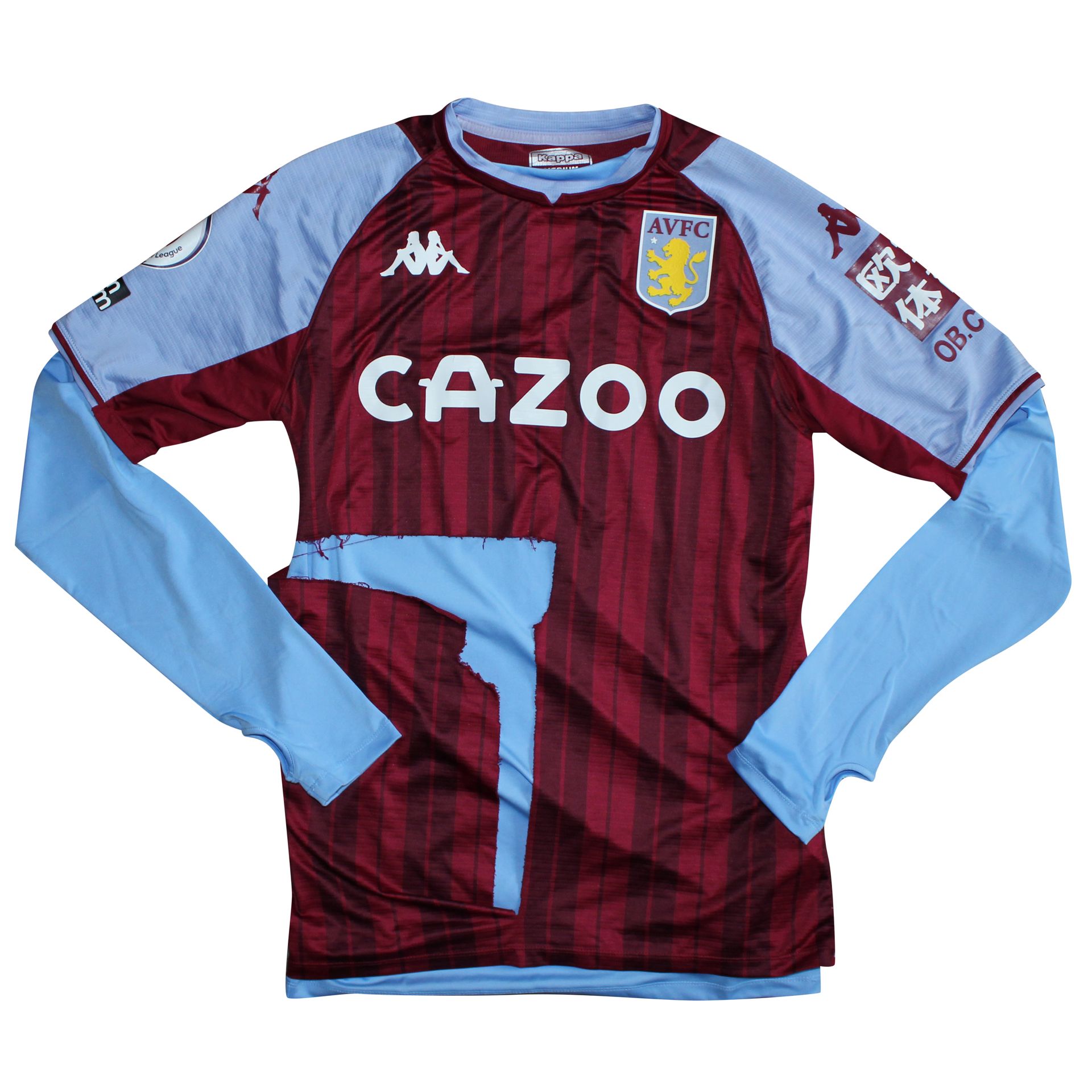 2020-21 Aston Villa Match Worn Jacob Ramsey Shirt