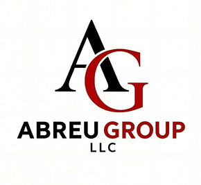 ABREU GROUP LLC logo with stylized black and red AG monogram on a white background