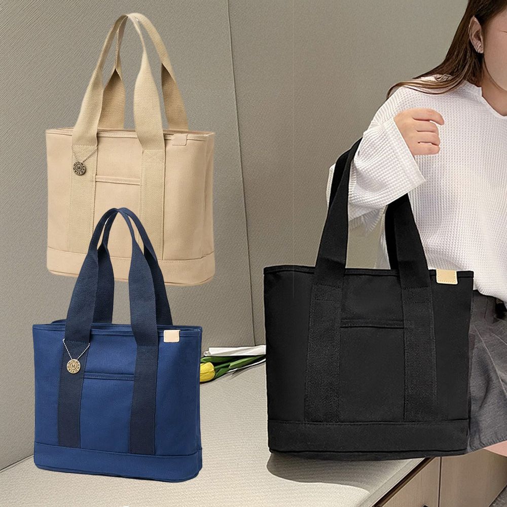 大容量單肩包手提帆布包 日式帆布袋  休閒托特包 手拿包 單肩包