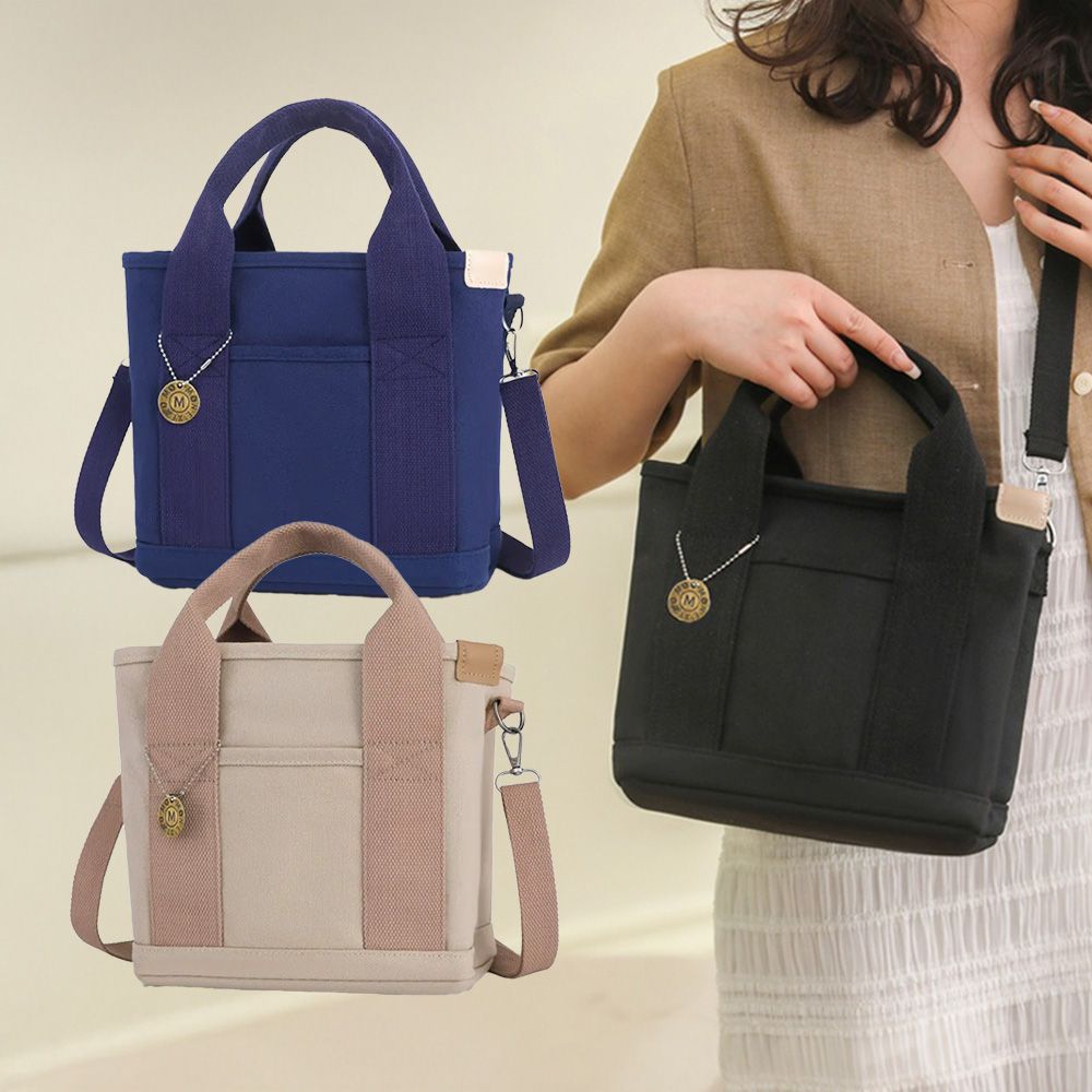 日系多層手提斜背帆布包 日式帆布袋  休閒托特包 手拿包 斜背包