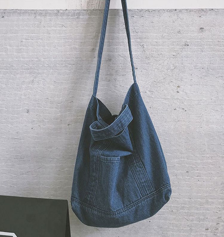 牛仔帆布手提斜背包
