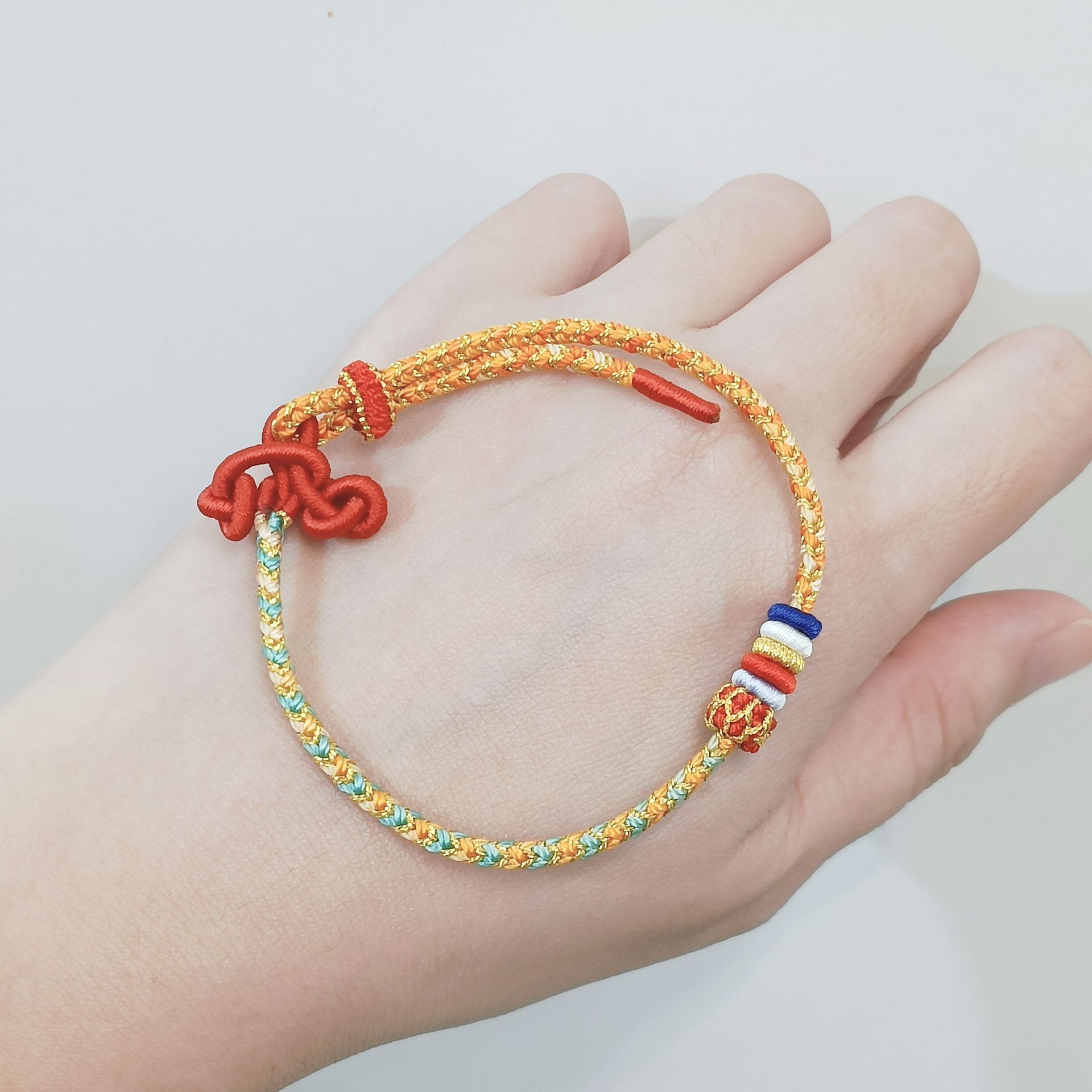 五彩納福吉運結繩手環 開運紅繩 編織手鍊 招財手環 好運手環 編織紅繩手環