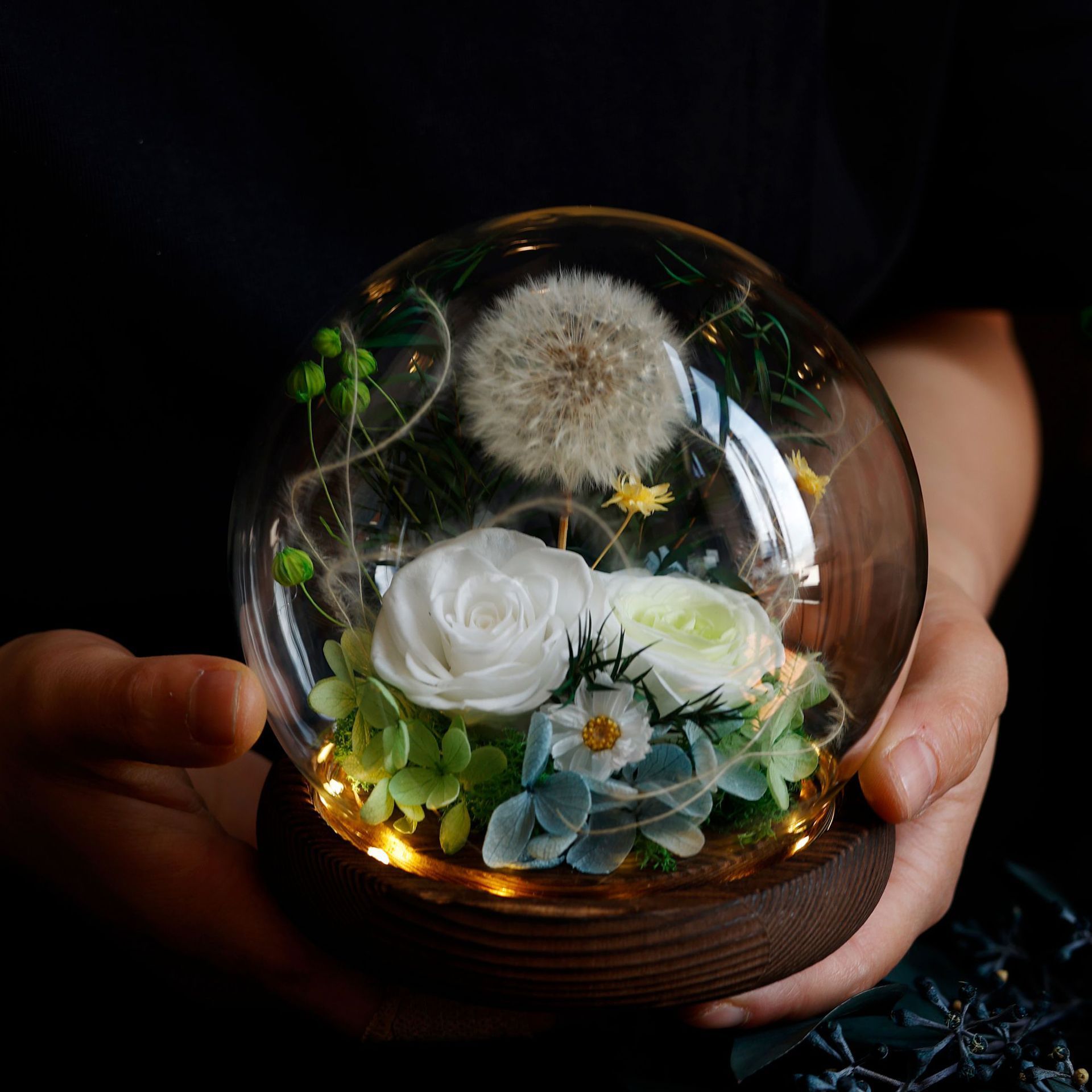 紛永生花束燈擺設 數字水泌