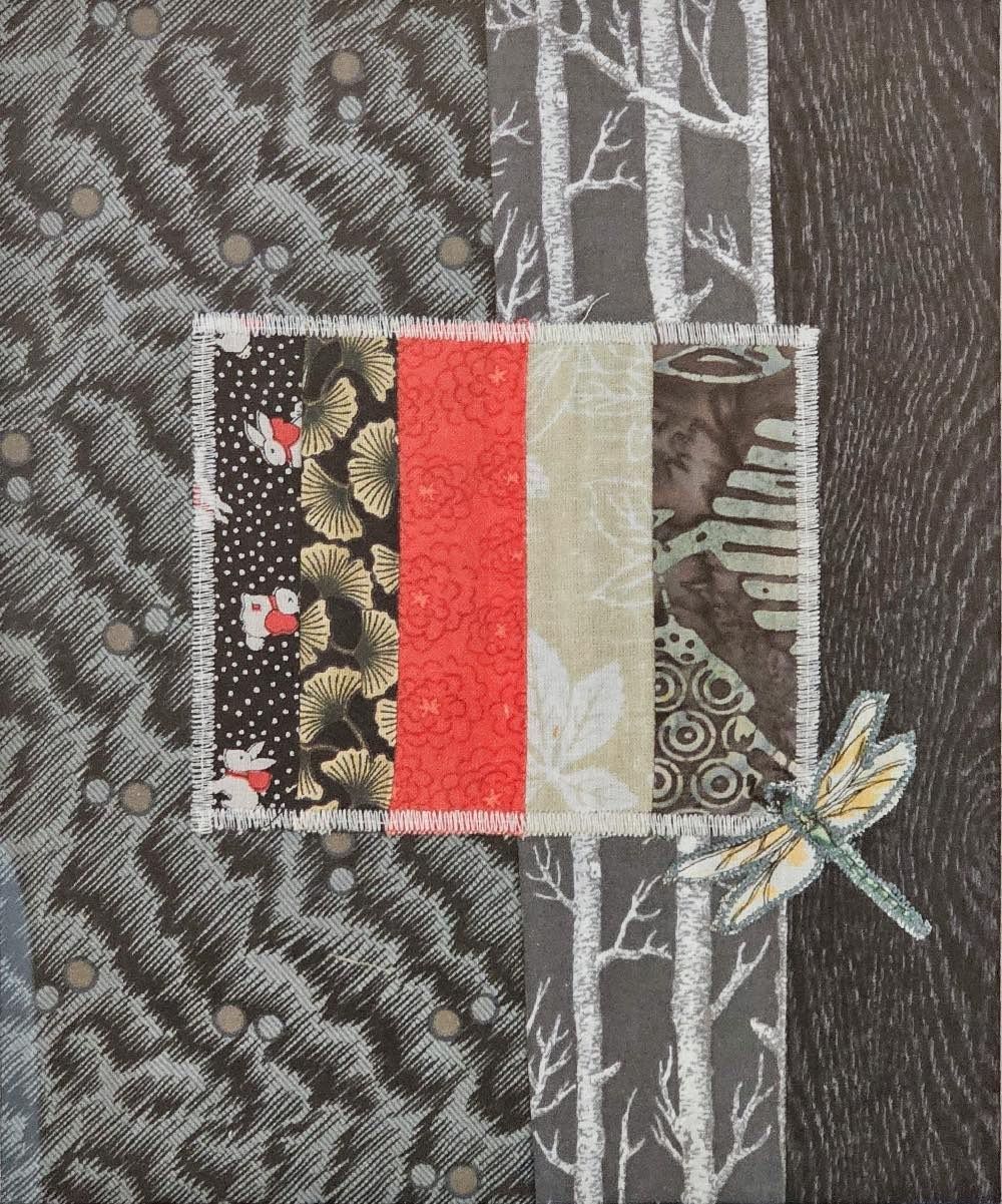 Forest Window, fabric collage, 10