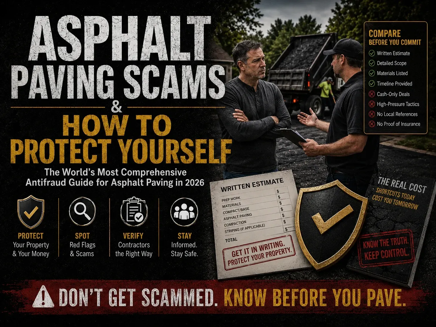 Infographic: asphalt paving scams and how to protect yourself — comprehensive guide for Wisconsin homeowners