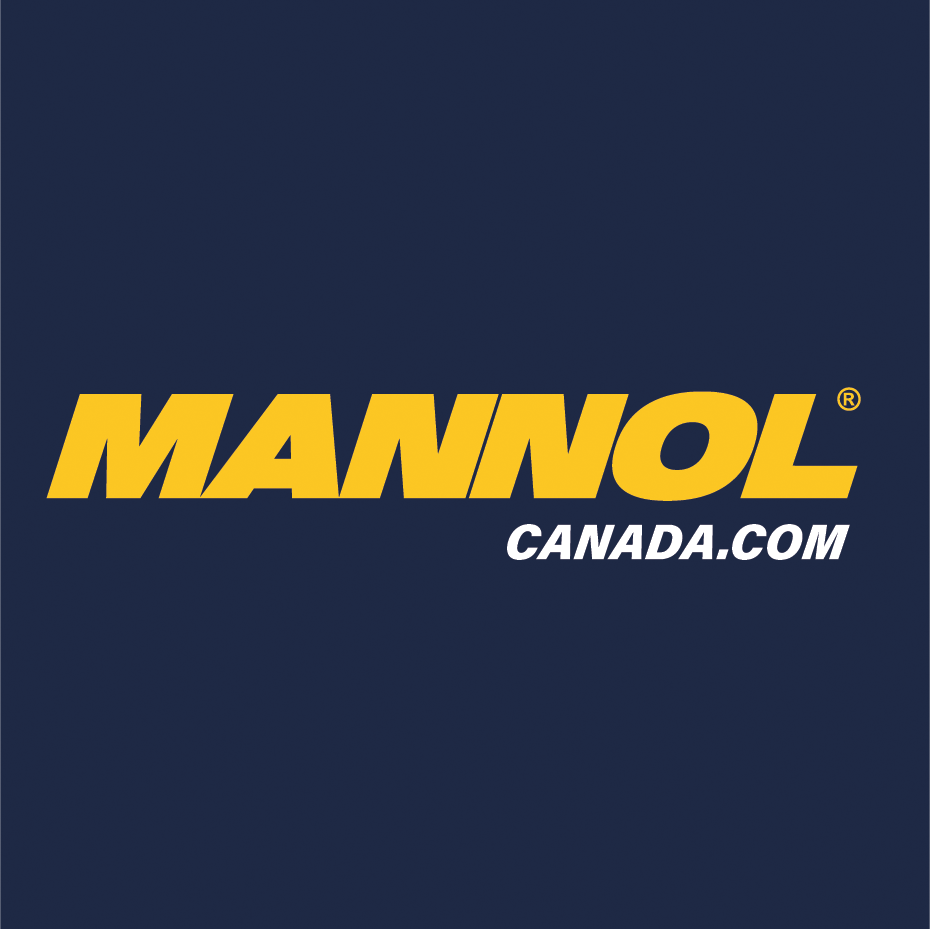 Logo MANNOL Canada.com en jaune et blanc sur fond bleu foncé