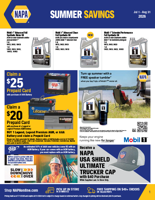 Retail Specials at NAPA Auto Parts - A.T.P. Auto and Truck Parts Inc in Waterford, Ct