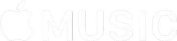 Apple Music logo in white with a faint gray outline on a light background
