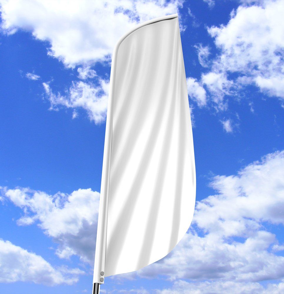 Blank White Convex Feather Flag Outdoor Advertising — Screen Printing In Lismore, NSW