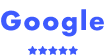 A blue google logo with four stars on a white background. Google Reviews for Dentist in Littleton, CO