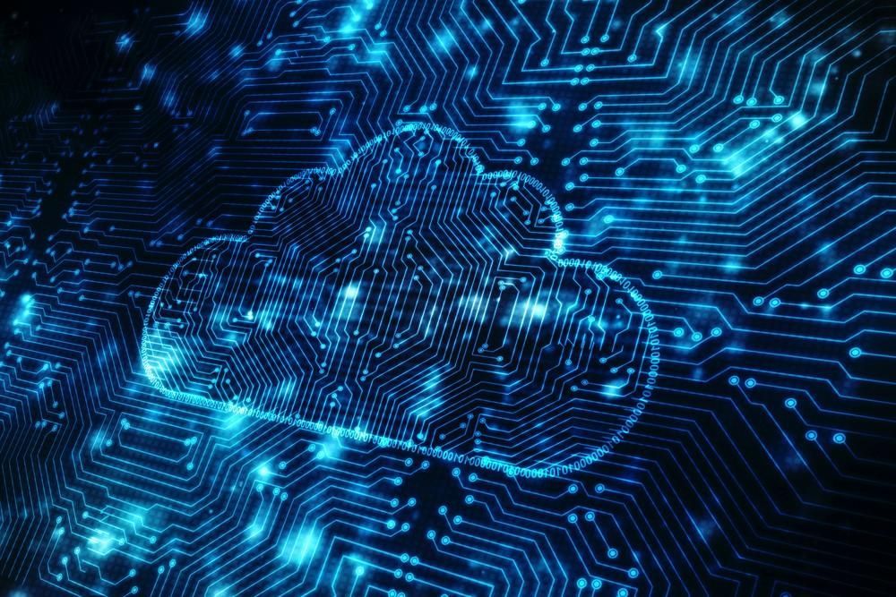 A Glowing Blue Cloud Outline Against a Circuit Board Background — Oz Data Tech in Taree, NSW