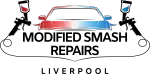 A logo for modified smash repairs -smash repairer liverpool