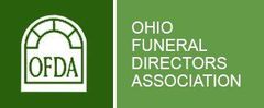 Green Ohio Funeral Directors Association logo with white arch icon and text separated by a vertical line