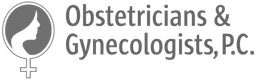 Logo for Obstetricians & Gynecologists, P.C. with gray profile icon and text.