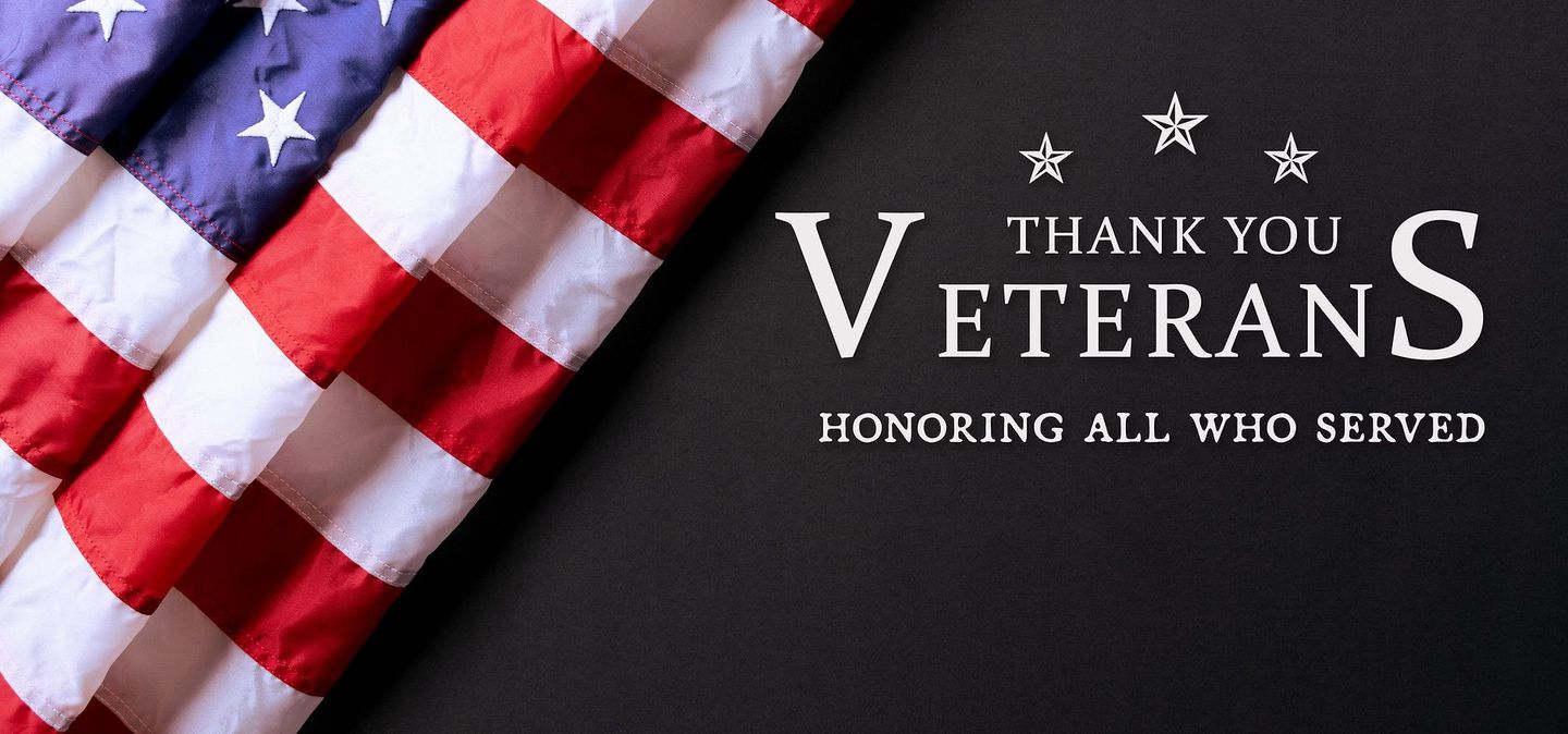 A poster that says thank you veterans honoring all who served.