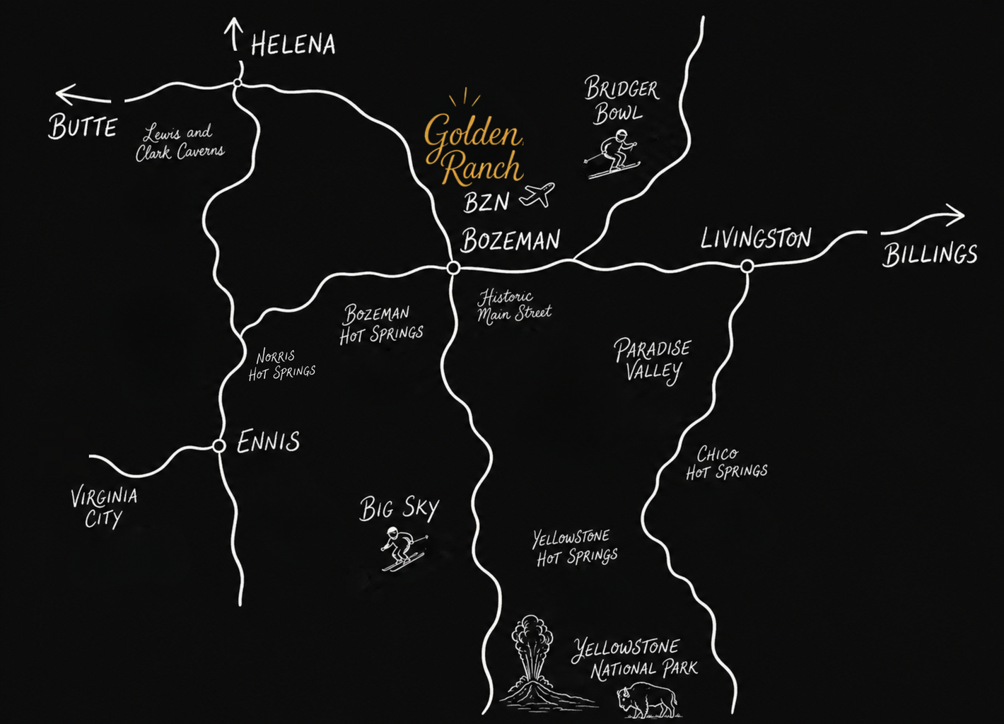 Golden Ranch location on Bozeman Regional Map