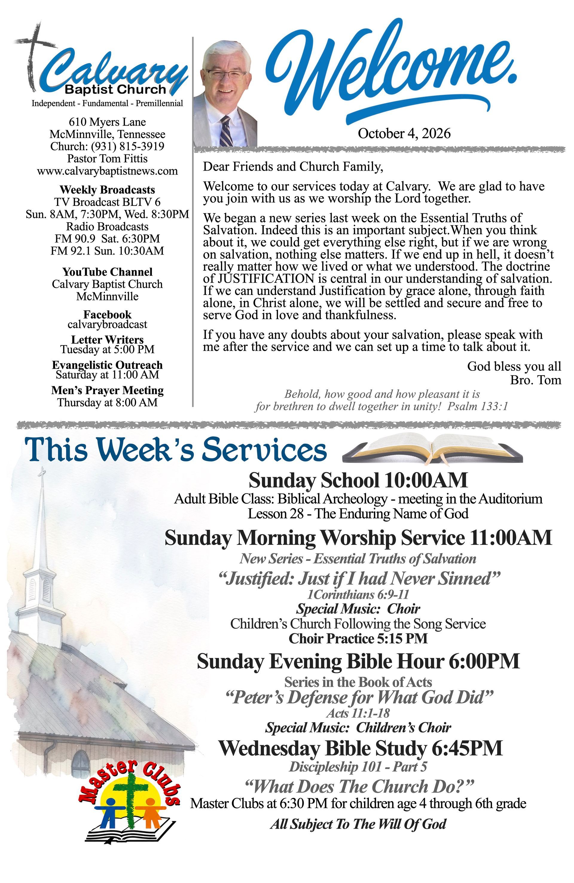 Calvary Baptist Church McMinnville Tennessee Tom Fittis Independent Baptist