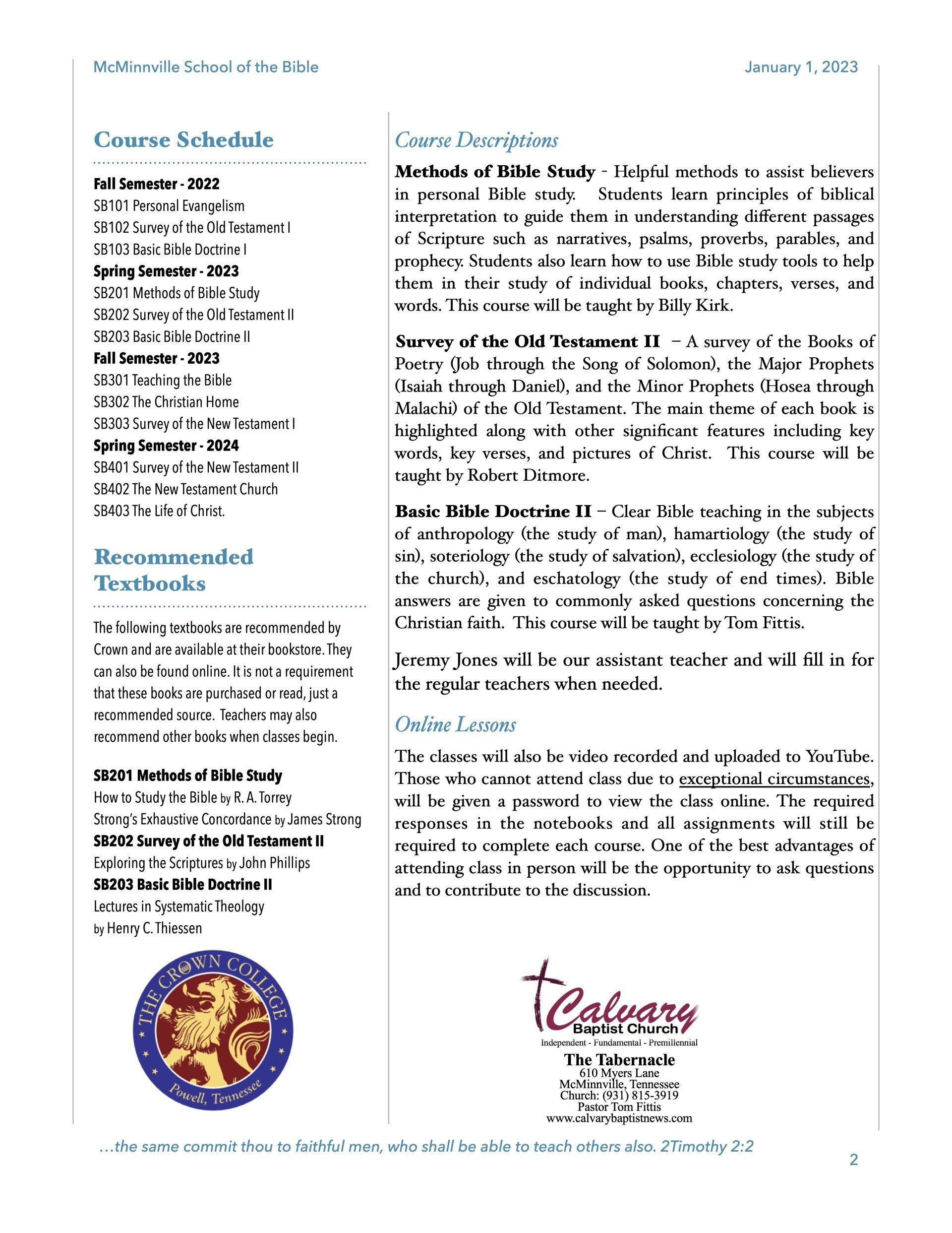 Church newsletter page with text columns, logos, and event listings.