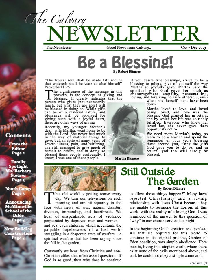 Newsletter cover: 
