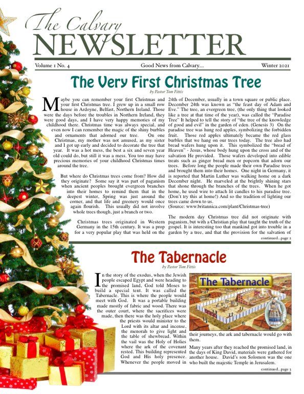 Newsletter with articles 