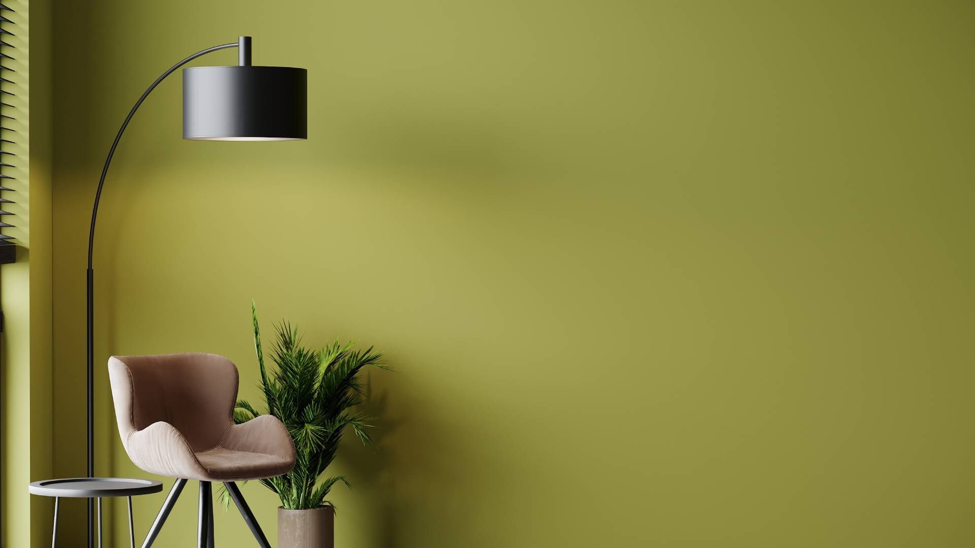 Green paint in a simple sitting room near Johnson City, Tennessee (TN)