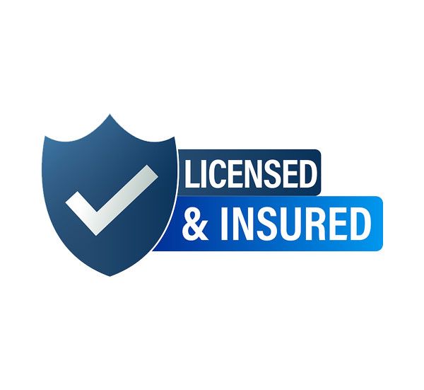 A blue shield with a check mark on it and the words 