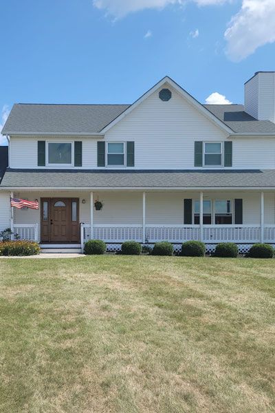 new roof on a two-story home in Circleville, Ohio