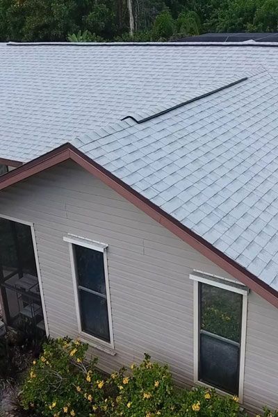 Aerial view of a new residential roof installation in Marysville, Ohio.