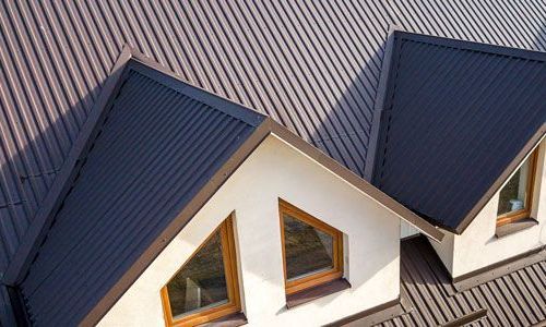 a close-up of a standing seam metal roof