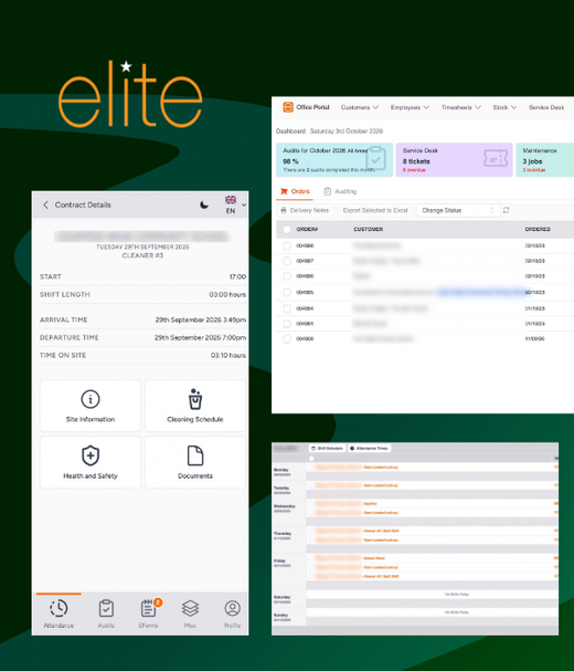 Elite Cleaning business portal