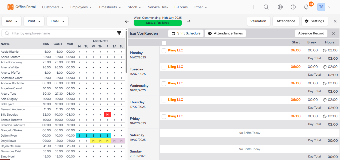 Bespoke digital solutions portal dashboard enhances efficiency for growing cleaning business teams.